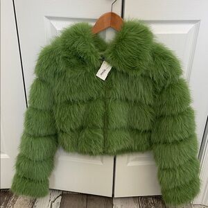 Green Faux Fur Jacket